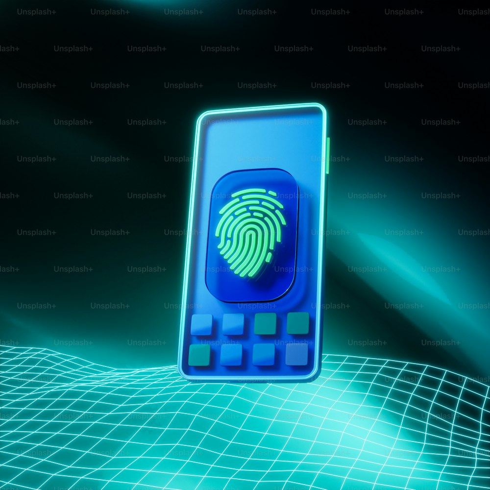 a cell phone with a fingerprint on the screen