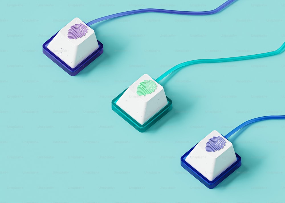 une paire de tampons en caoutchouc avec une empreinte digitale