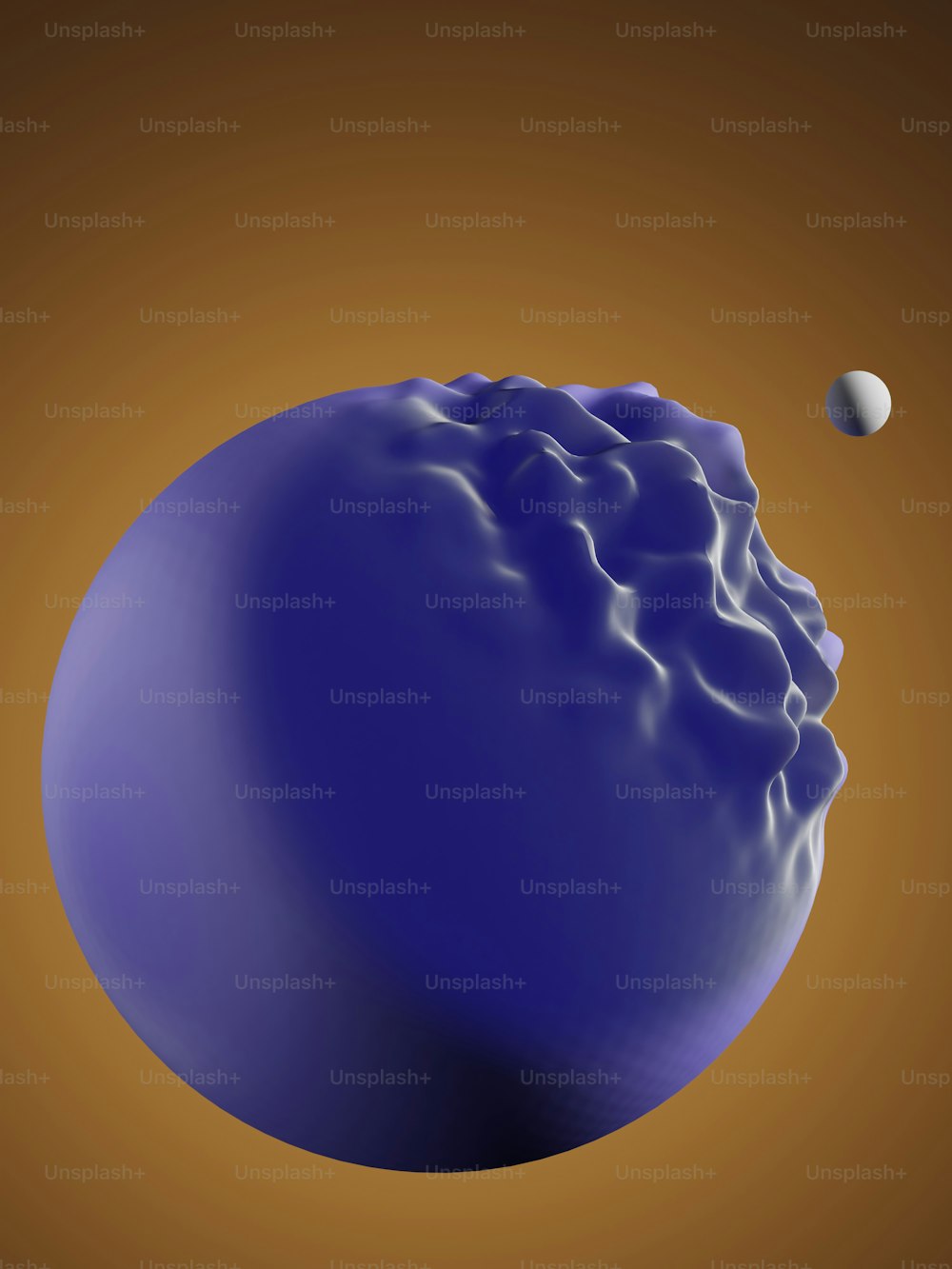 a computer generated image of a blue ball and a white ball