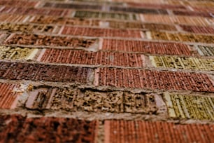 a close up of a wall made of bricks