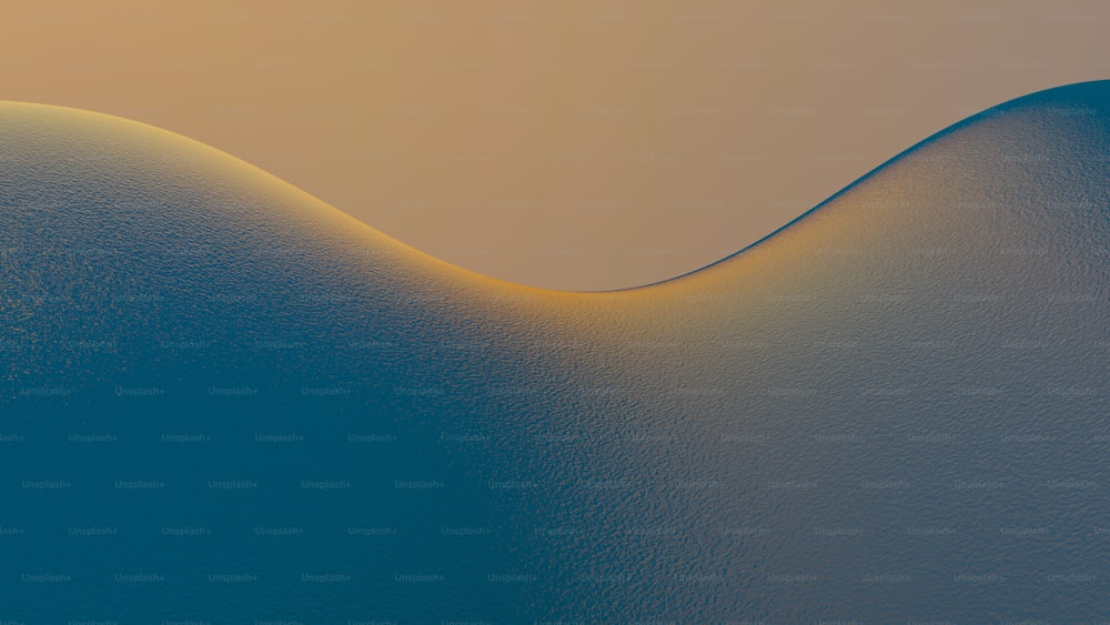 an abstract image of a blue and yellow wave
