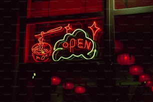 a neon sign with a gun on it