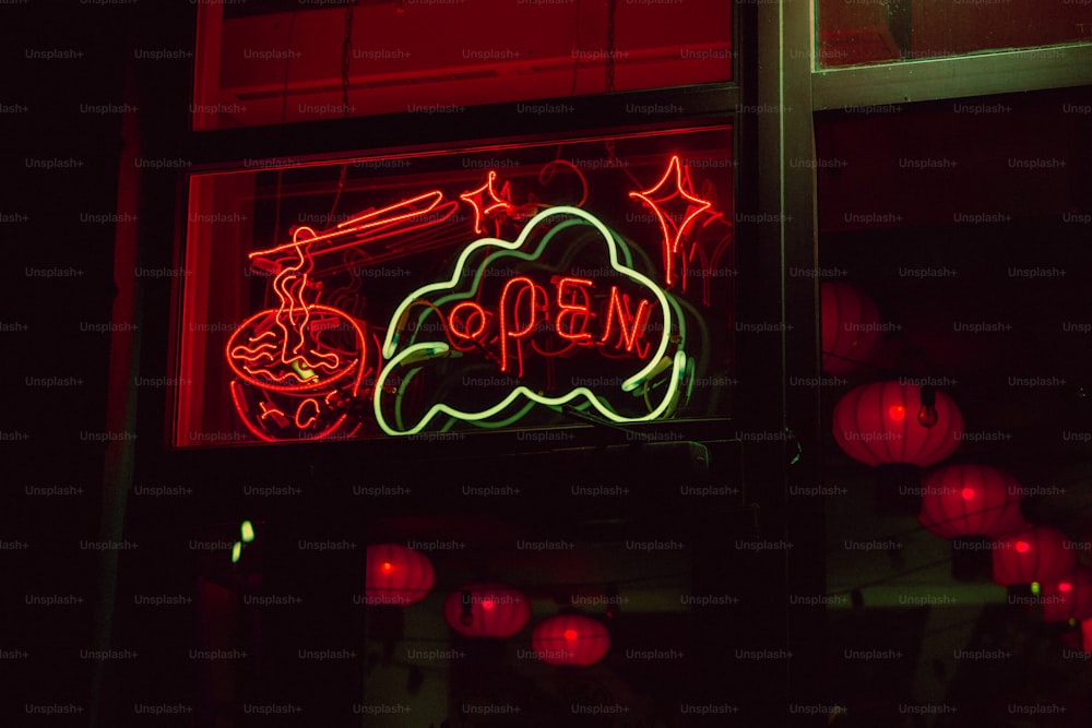 a neon sign with a gun on it