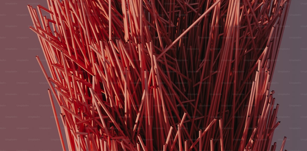 a close up of a bunch of red sticks