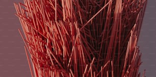 a close up of a bunch of red sticks