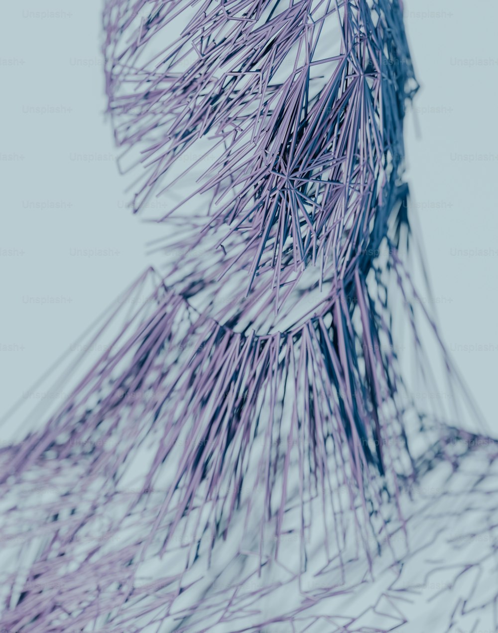 a wire sculpture of a person's head and neck
