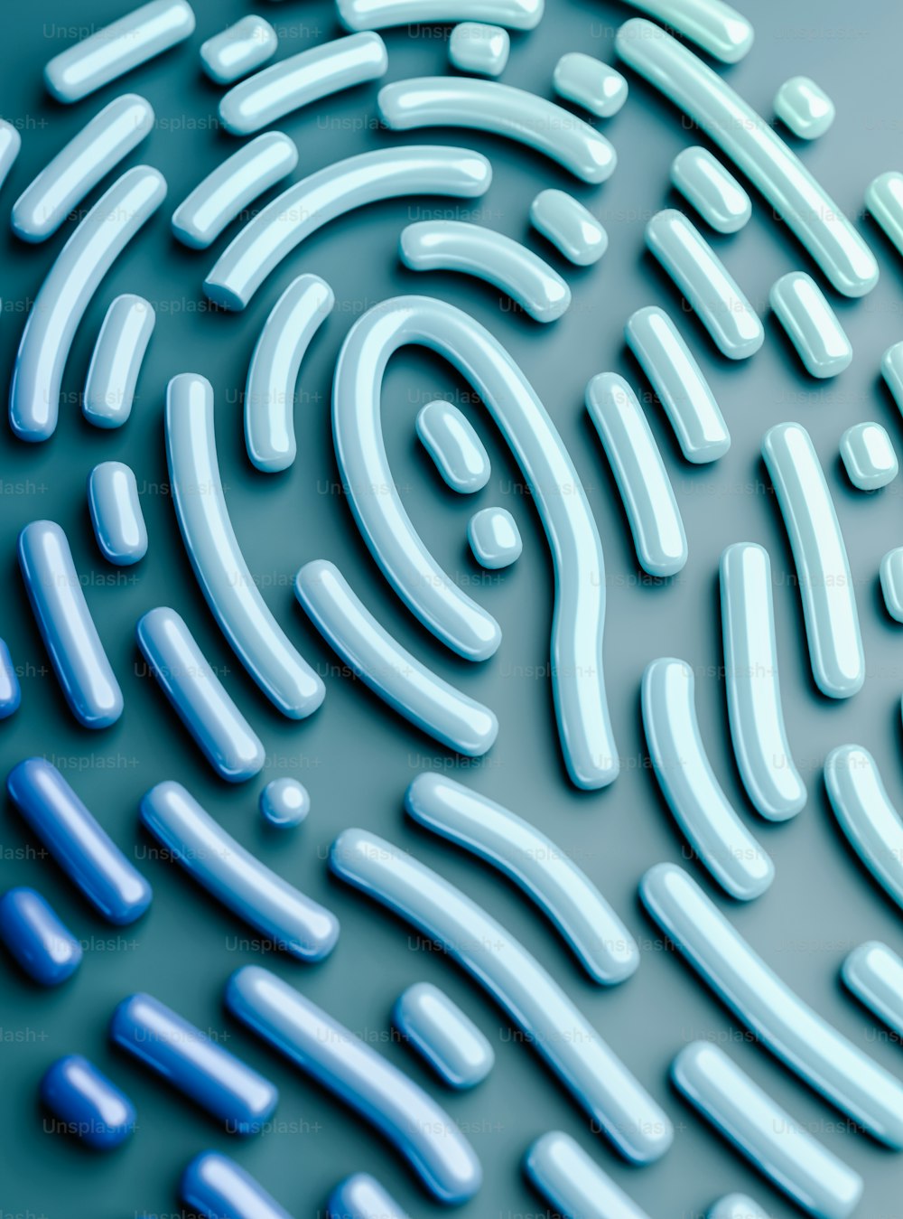 um close up de uma impressão digital em uma superfície azul