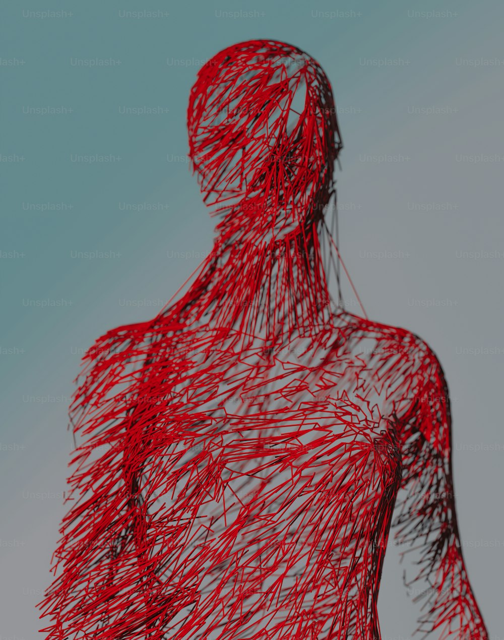 eine Zeichnung einer Person mit roten Haaren