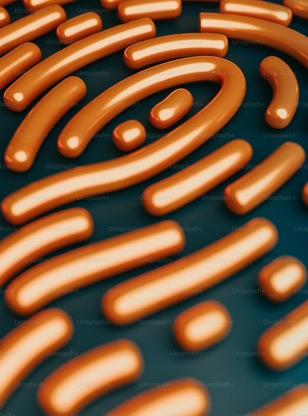 a close up of a pattern made out of orange circles