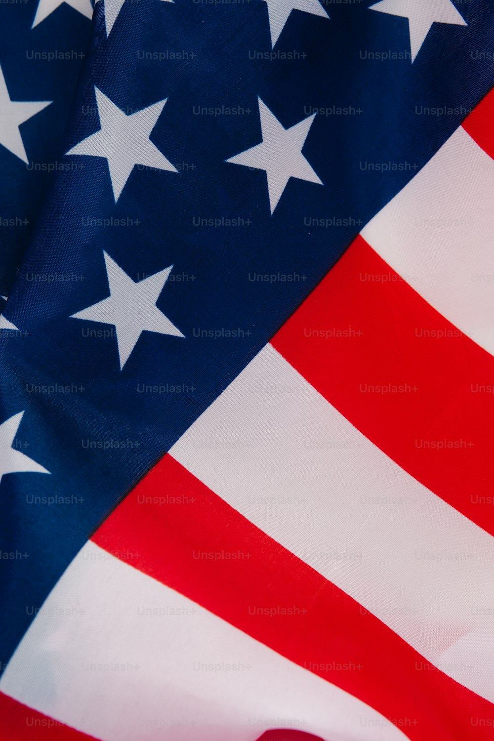 Un primer plano de una bandera estadounidense