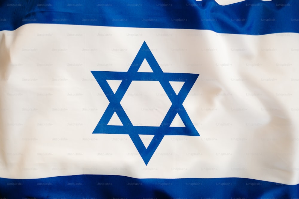 a flag with a star of david on it