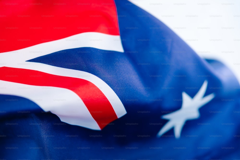 Eine Nahaufnahme der Flagge Australiens