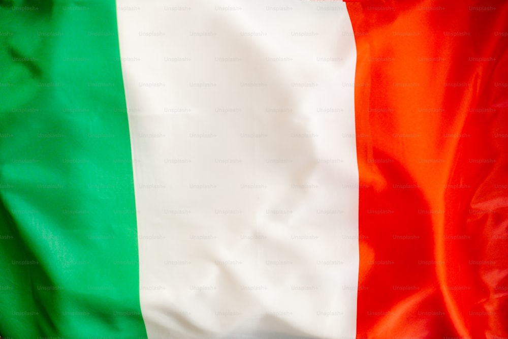 Eine Nahaufnahme der Flagge Italiens