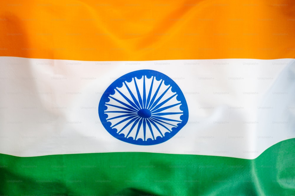 인도 국기의 클로즈업