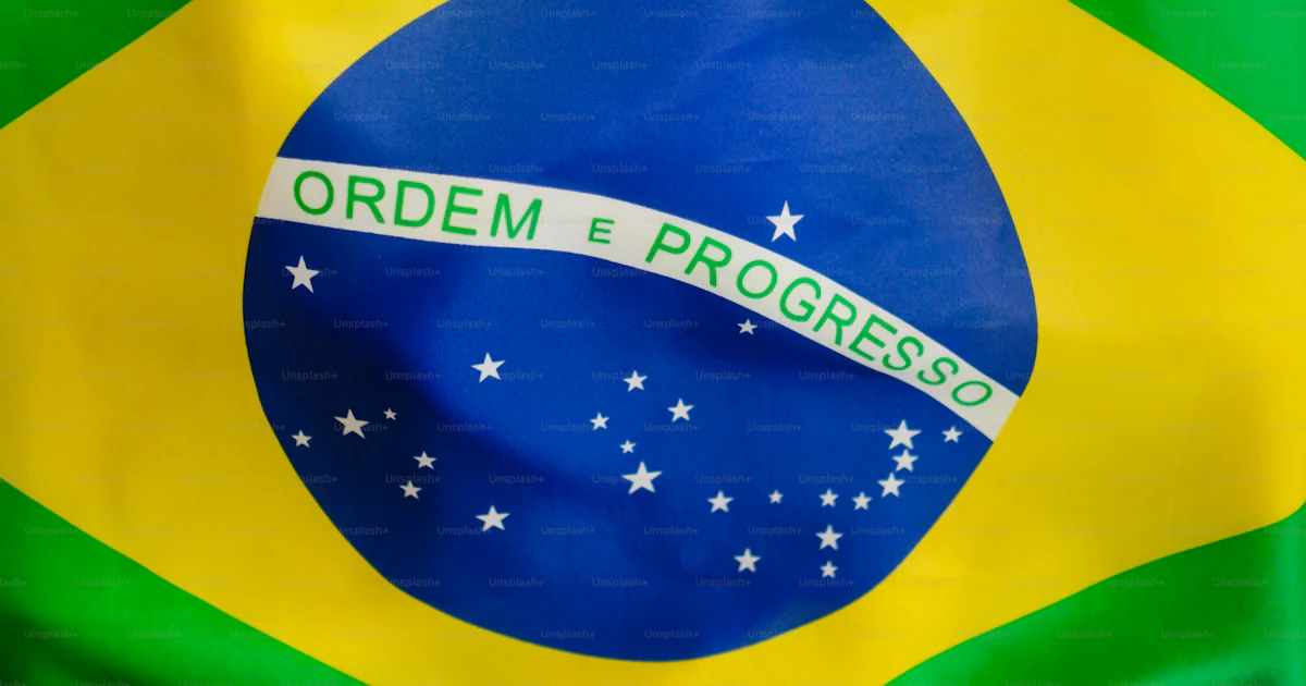 Foto Um close up de uma bandeira com a palavra ordem e progresso nela ...
