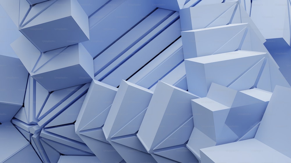 Un fond abstrait bleu avec un bouquet de cubes