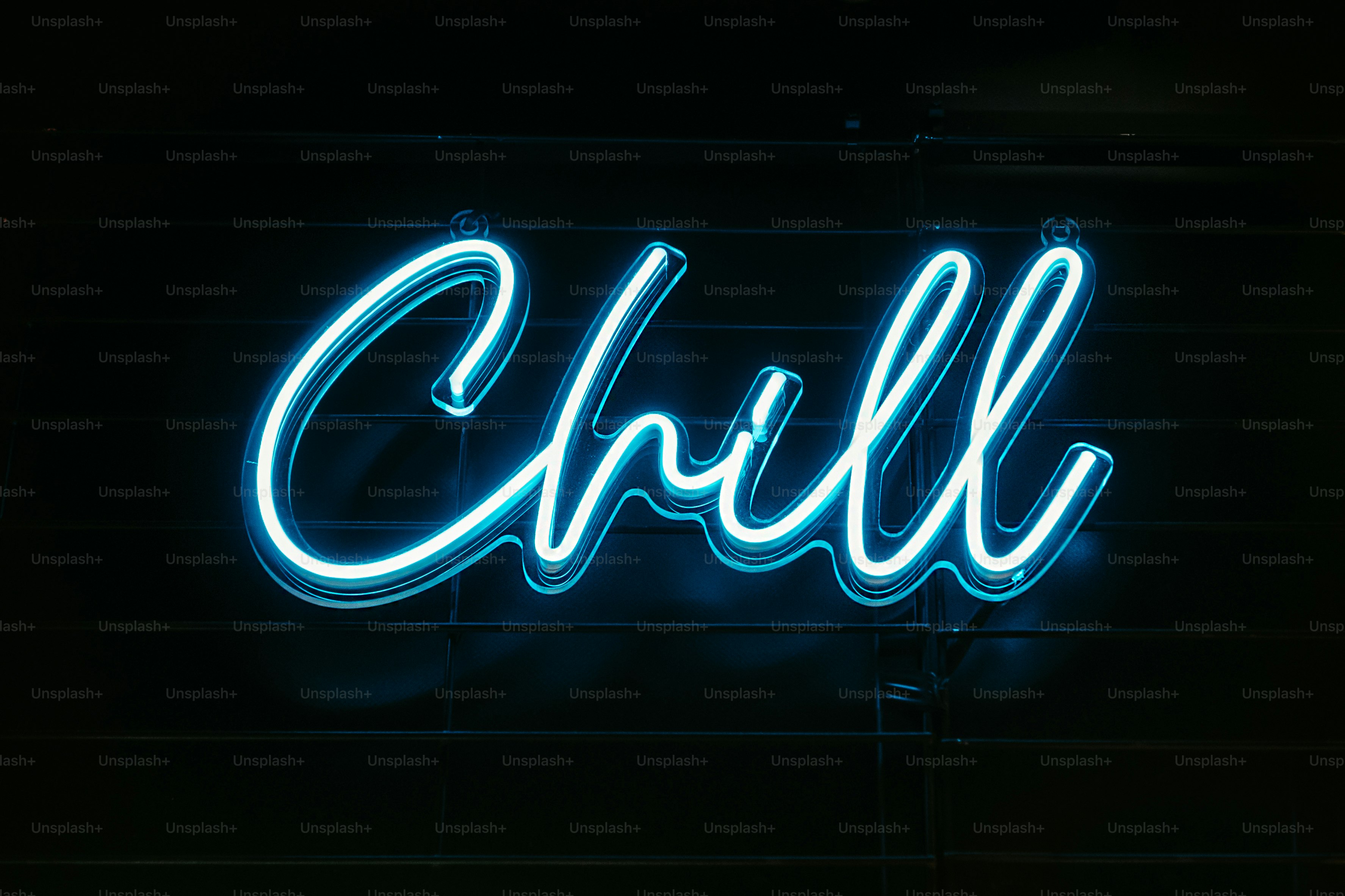Blue neon sign \
