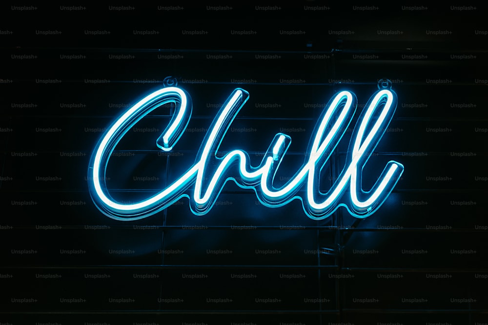 a neon sign that says chill on it