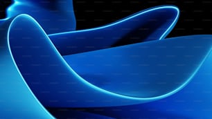 Un fond abstrait bleu avec des courbes et des courbes