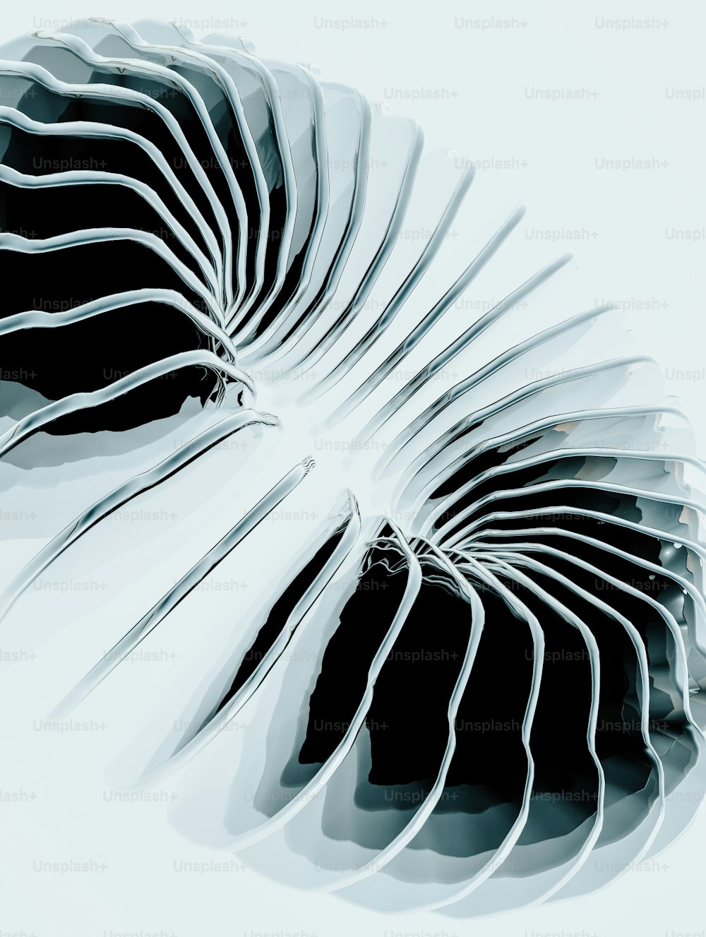Una foto in bianco e nero di un oggetto a forma di spirale