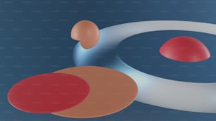 ein computergeneriertes Bild eines roten und orangefarbenen Objekts