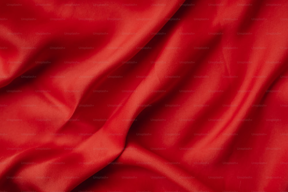 a close up of a red cloth