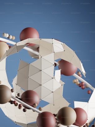 a model of a structure with many spheres