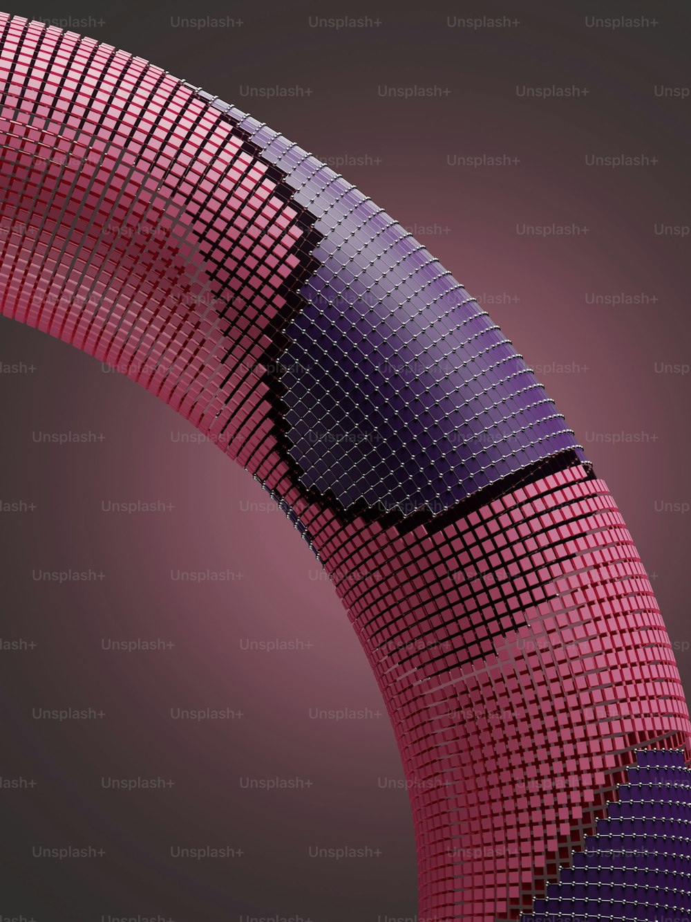 Un fond abstrait violet et noir avec un design incurvé