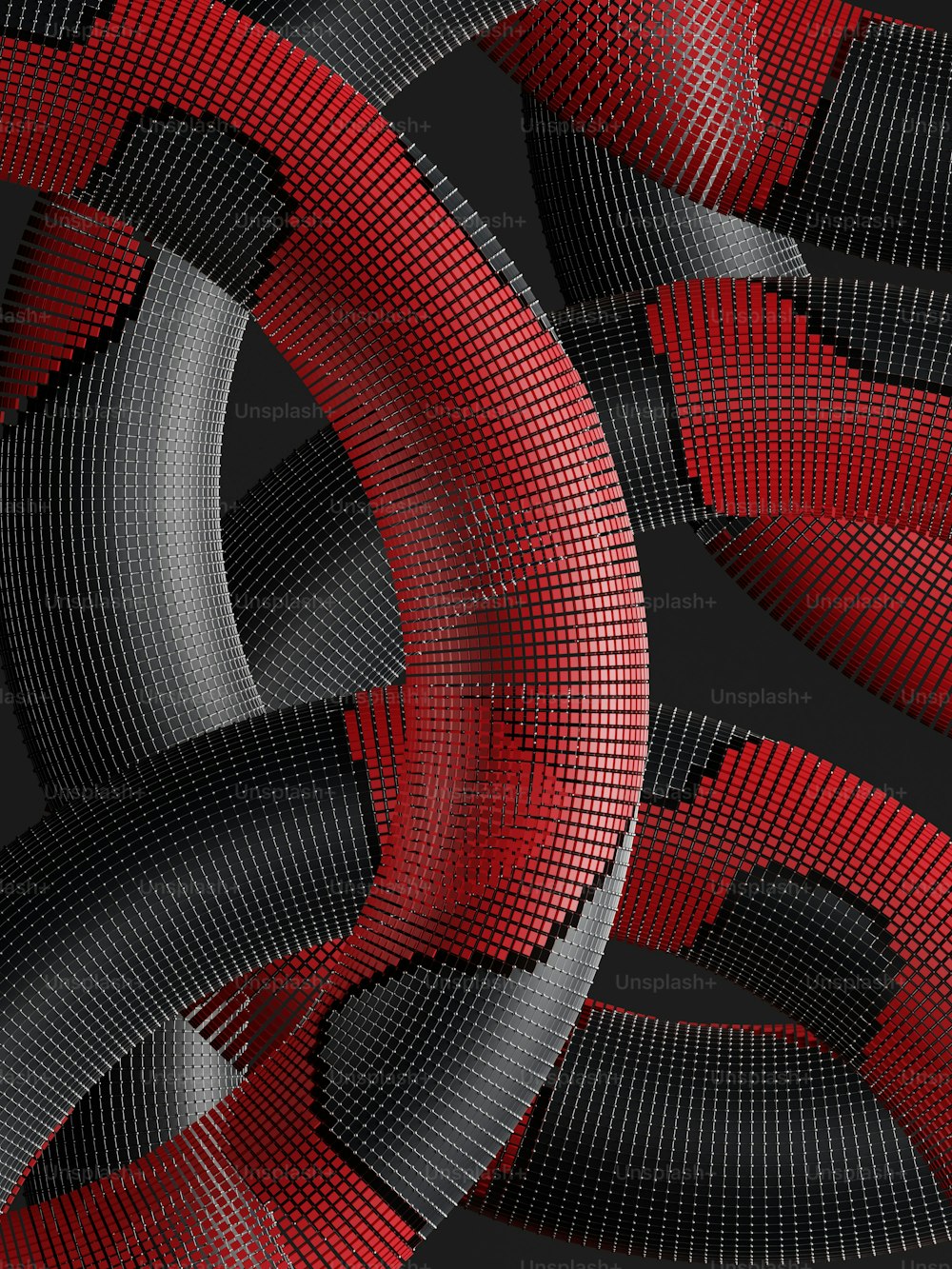 uno sfondo nero e rosso con un design circolare