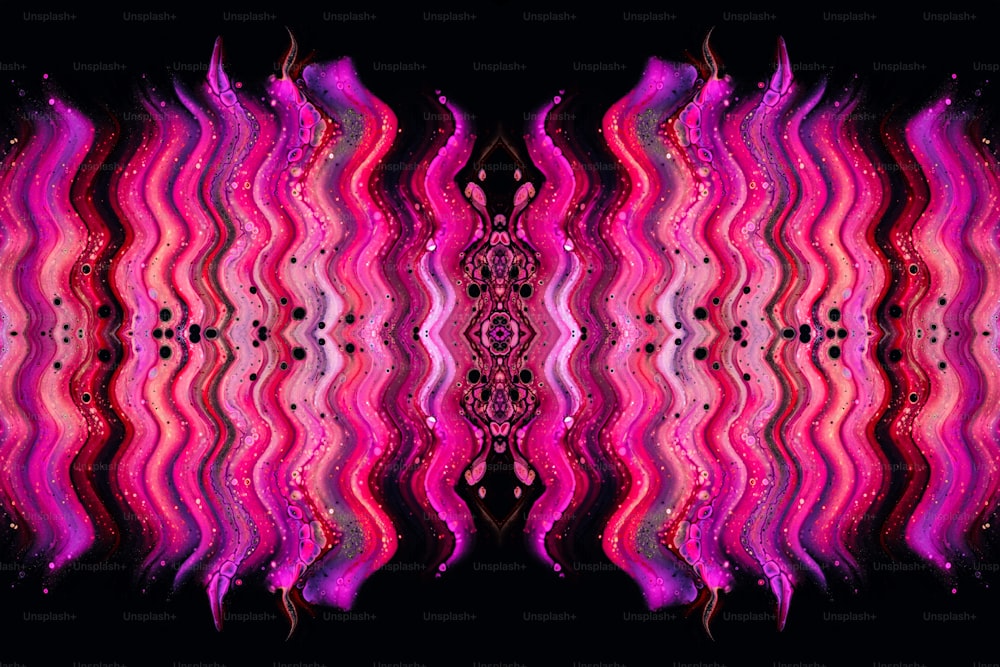 a very colorful pattern on a black background