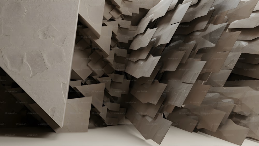 Una escultura hecha de bloques de hormigón
