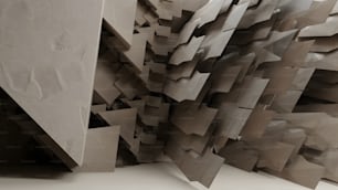a sculpture made out of blocks of concrete