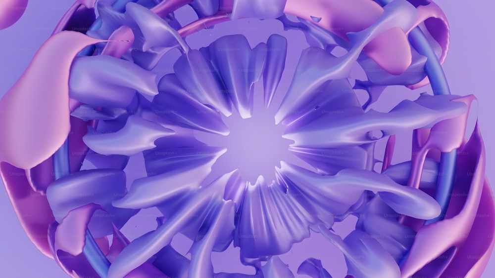 Una imagen generada por computadora de una flor púrpura