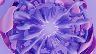 a computer generated image of a purple flower