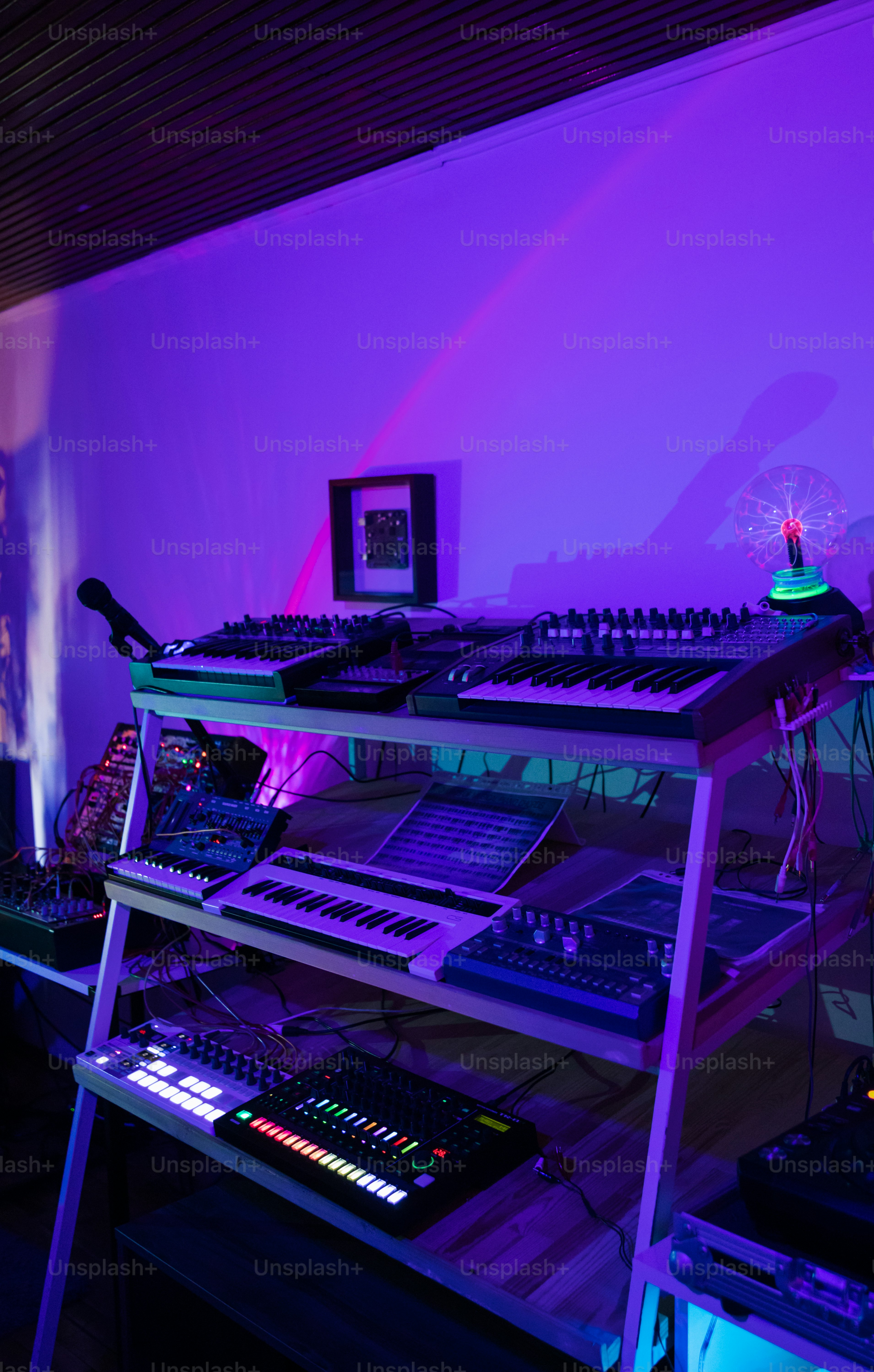 a room with a lot of electronic equipment in it