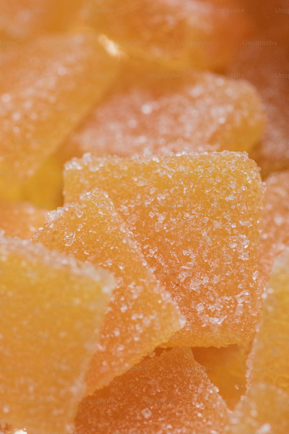 a close up of a pile of sugary candies