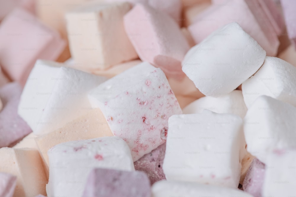 a pile of marshmallows sitting on top of a table