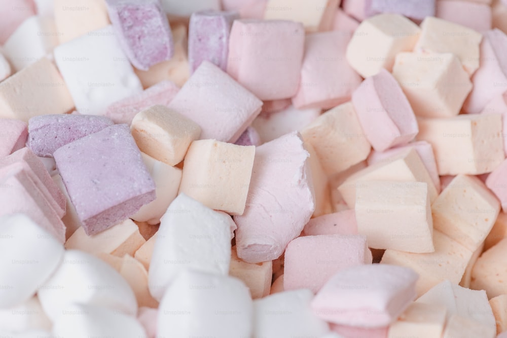 a pile of marshmallows sitting next to each other