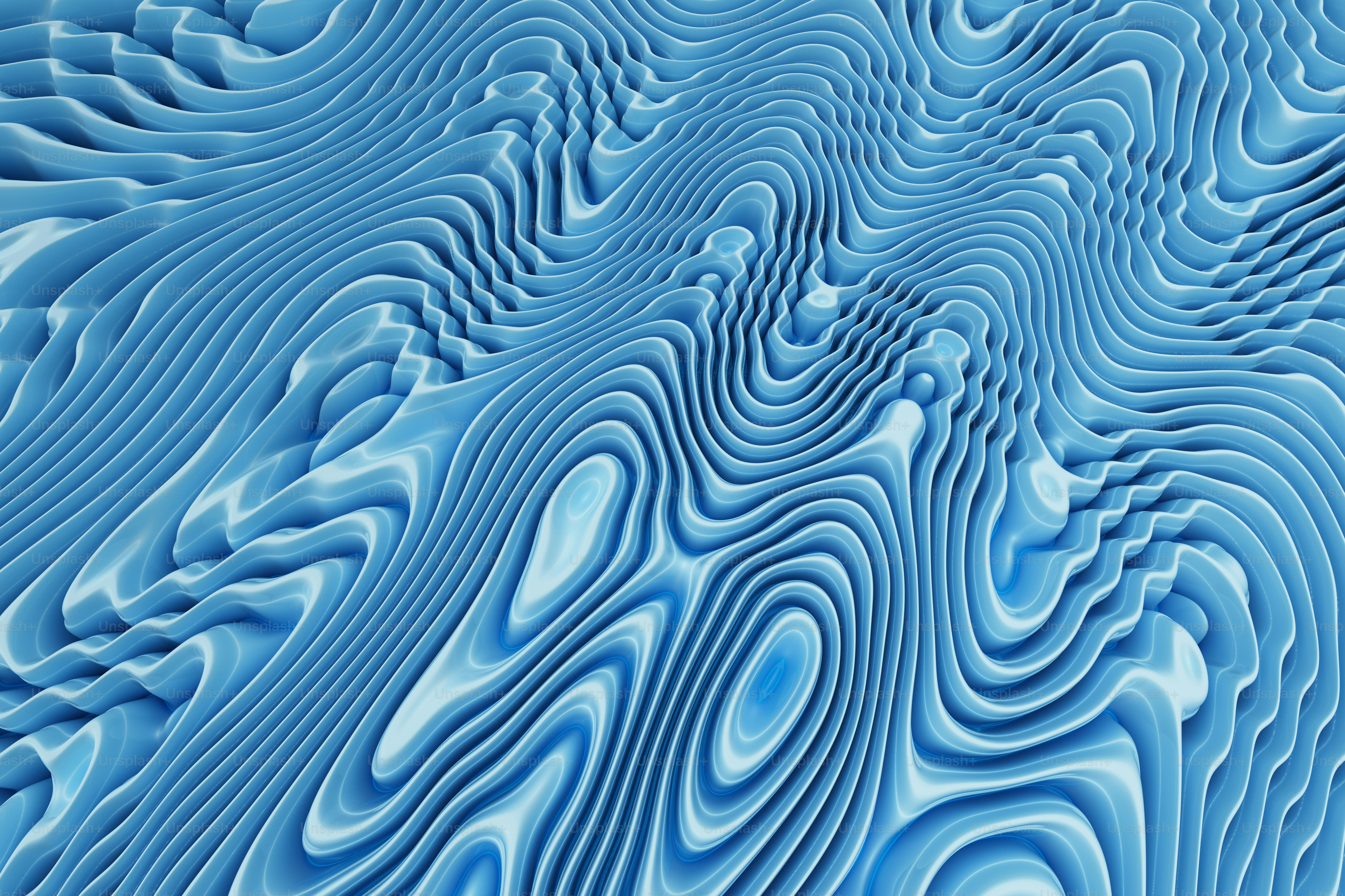 抽象的な青の背景に波線