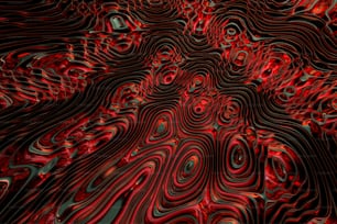 um fundo abstrato vermelho e preto com linhas onduladas