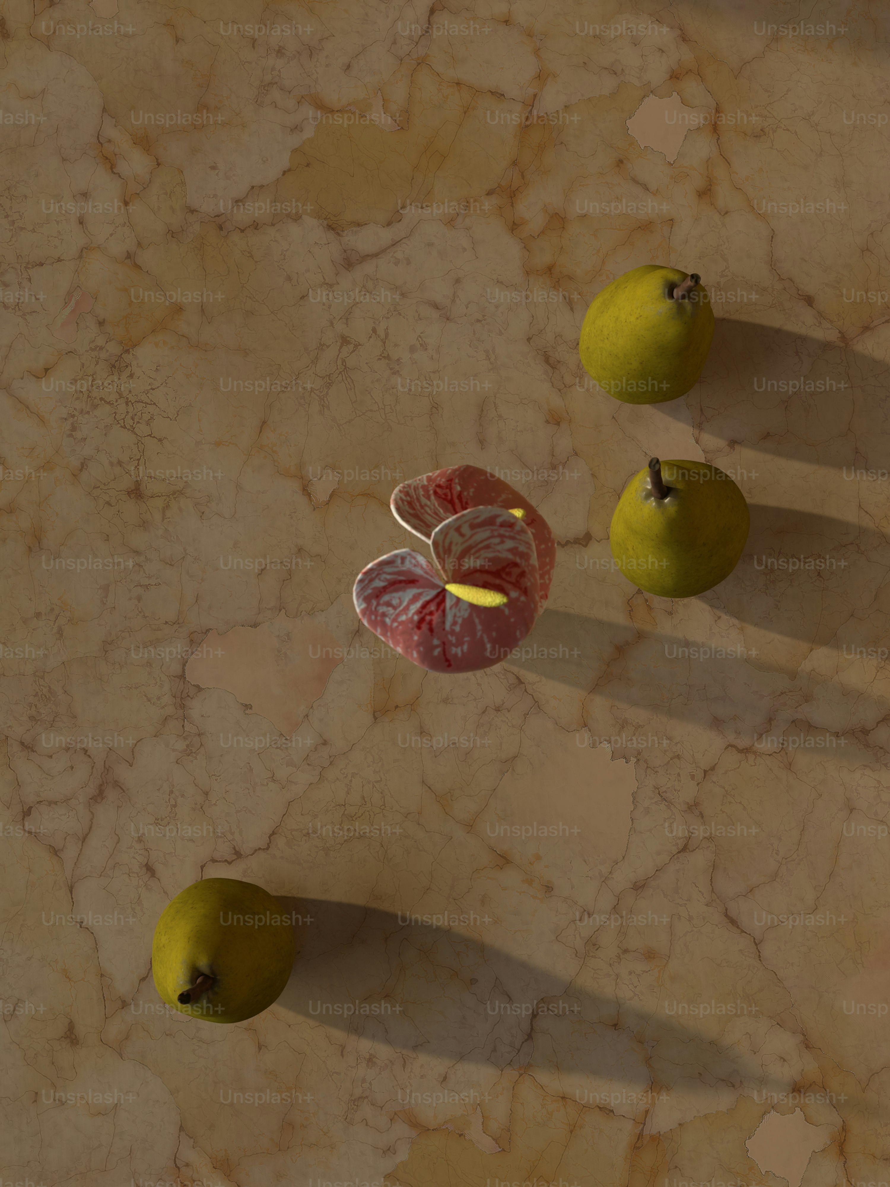 a group of fruit sitting on top of a table