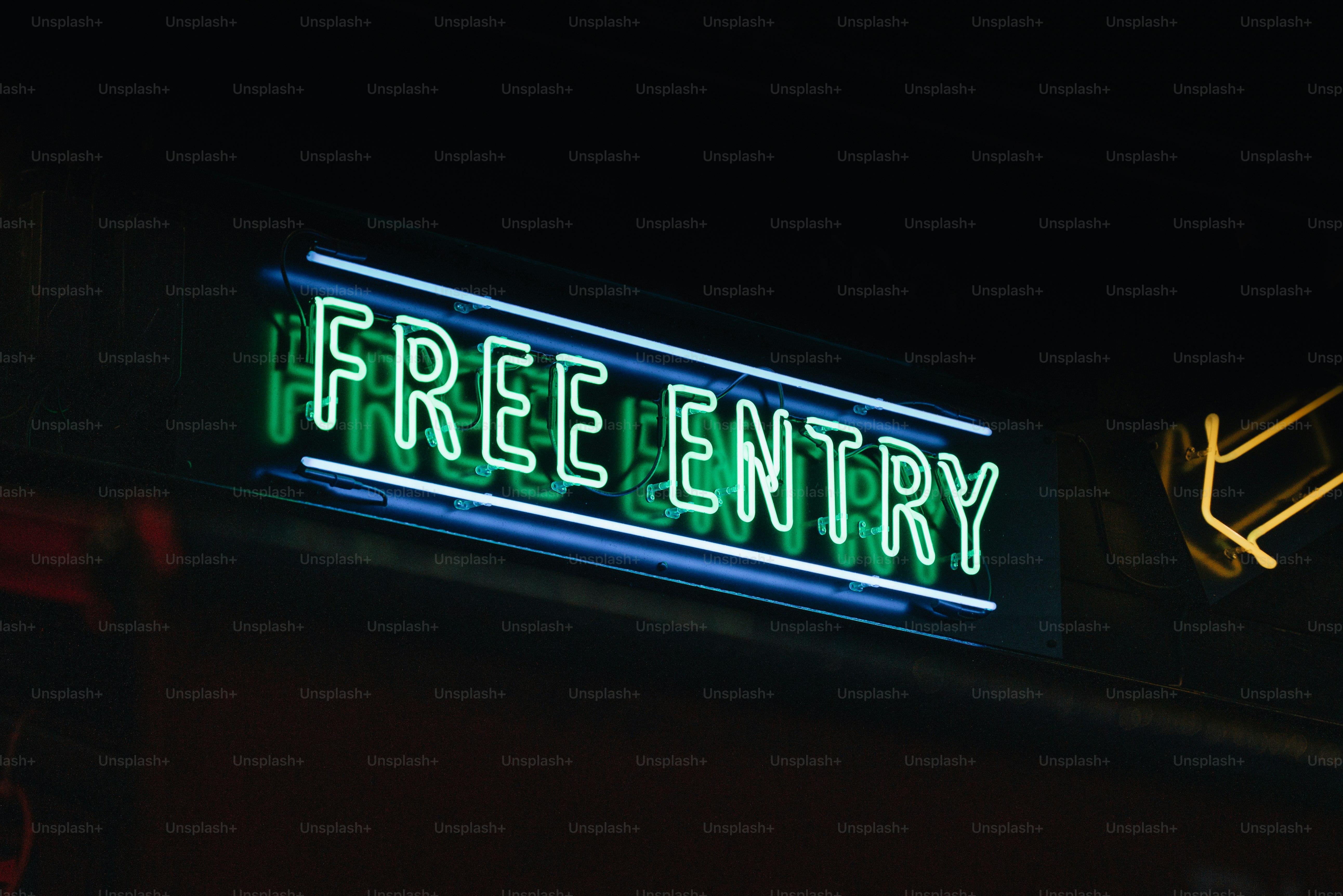 Free Entry neon sign