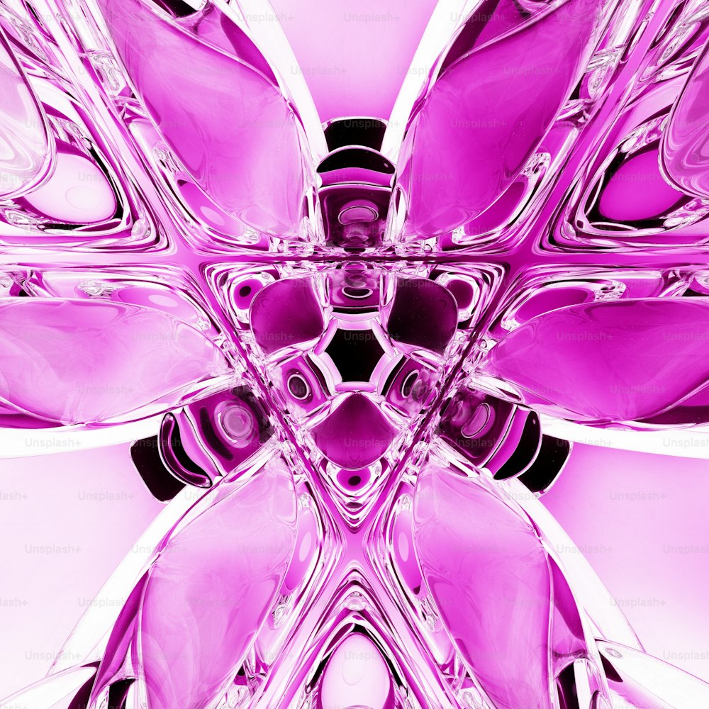 a pink and black abstract image of a flower