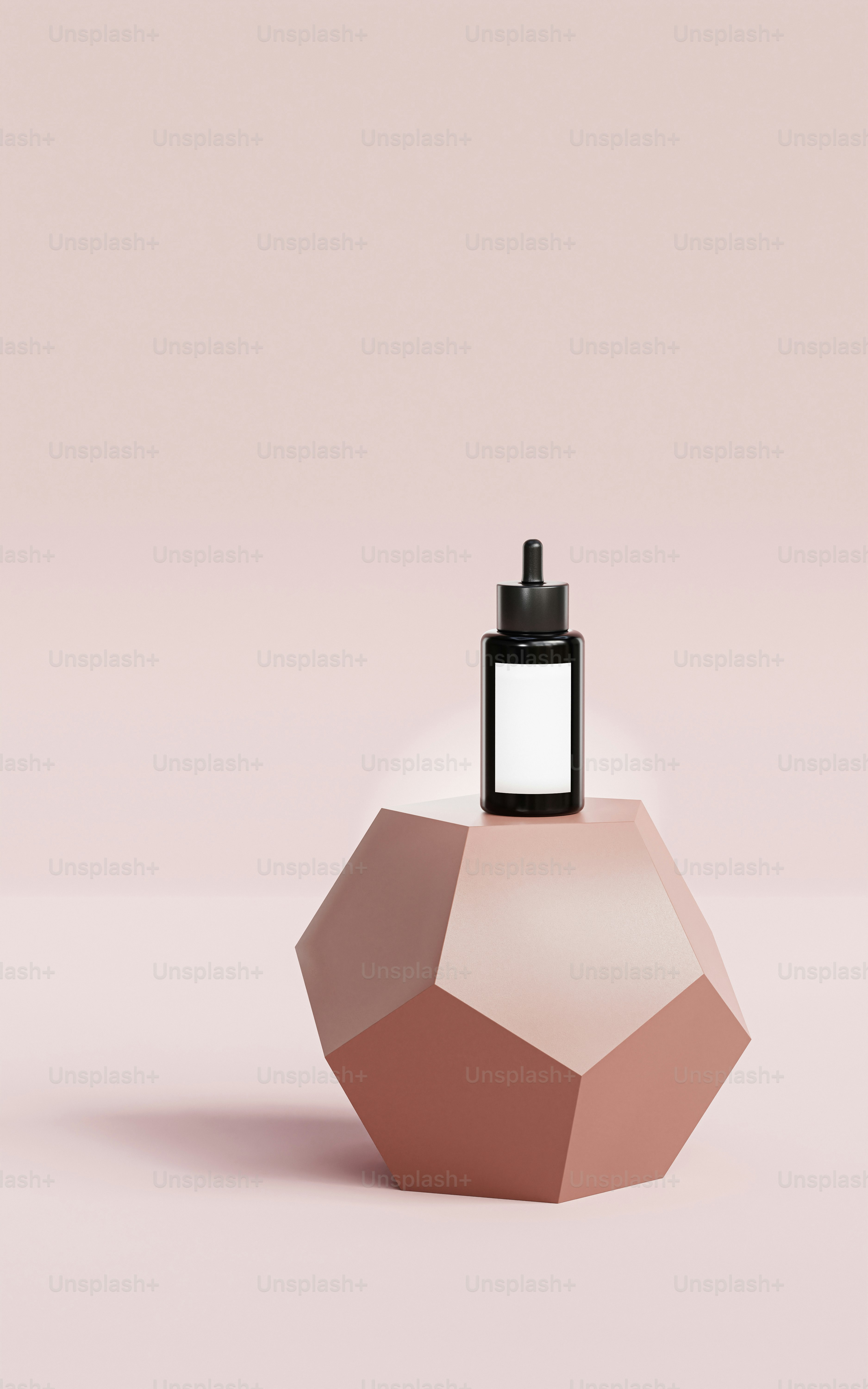 a small bottle with a small bottle on top of it