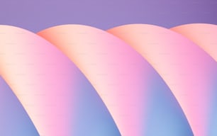 a row of pink and blue curved shapes