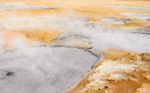 a hot spring in the middle of a desert