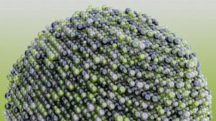 Un mucchio di bolle che galleggiano su una superficie verde