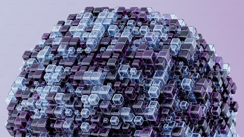 a large group of cubes that are stacked together