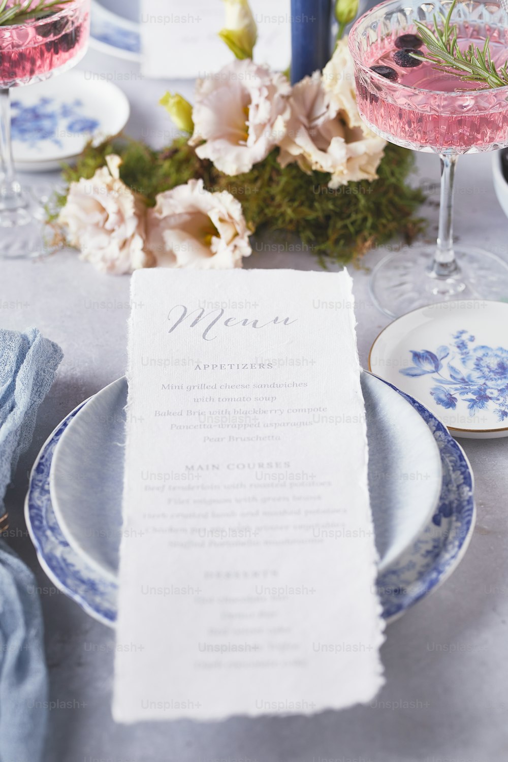 a close up of a menu on a table