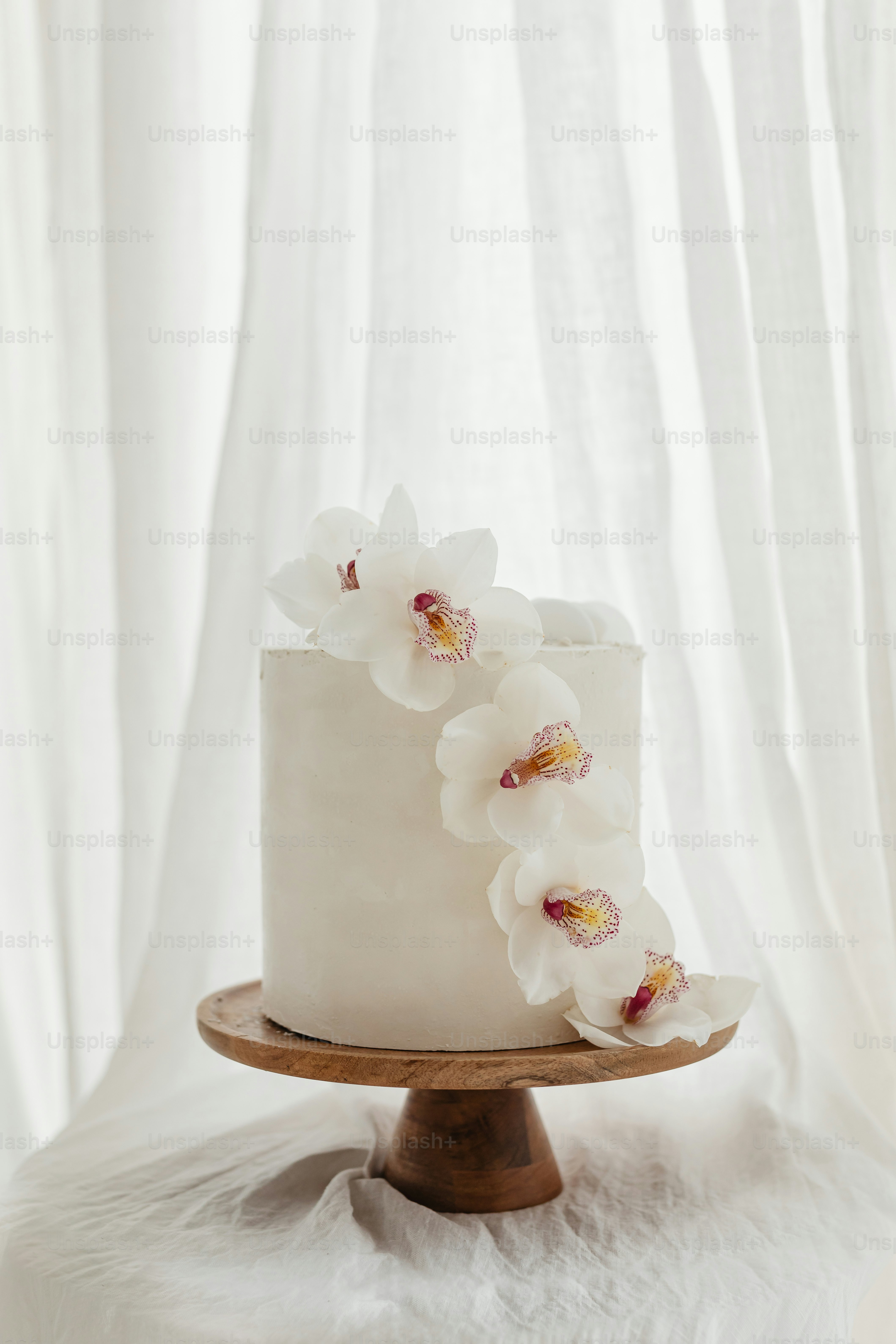 A white cake with white flowers on top photo White cake Image on Unsplash